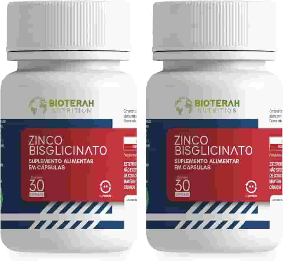 Zinco Bisglicinato 60 Cápsulas BIOTERAH Suplemento Alimentar 29,59MG Original