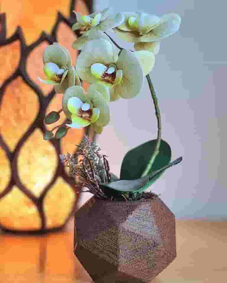 Vaso de orquideas artificiais delicadas Oliva.