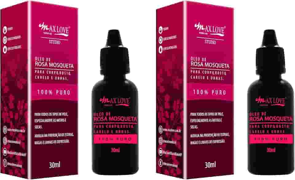 Kit 2 unidades - Óleo De Rosa Mosqueta 30ml - 100% PURO, tb, Max Love