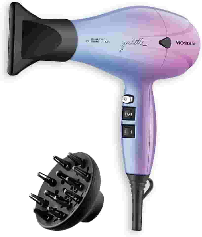 Secador de Cabelo By Juliette, Mondial, Azul/Rosa, 2000W, 110V - SCP-JU-03