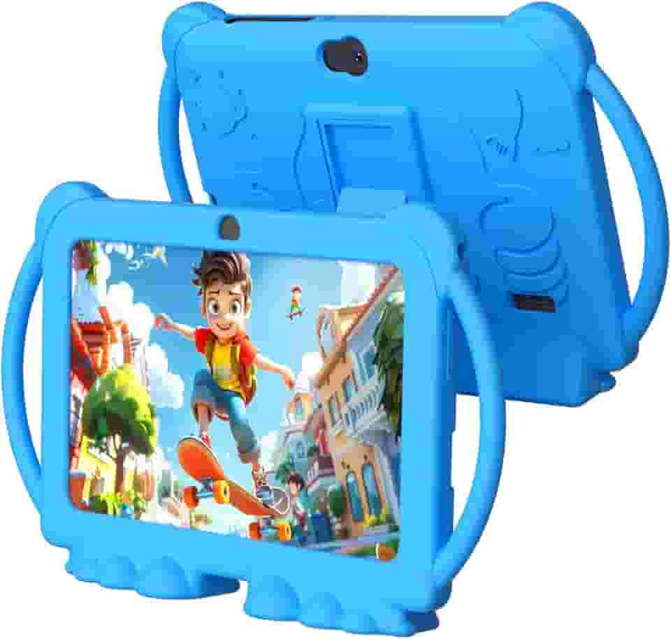 Tablet infantil, tablet de 7 polegadas para crianças de 4 GB + 32 GB, suporta expansão de 1 TB, Android pré-instalado, controle dos pais, educação infantil, tablets com câmera dupla, Bluetooth, WiFi6