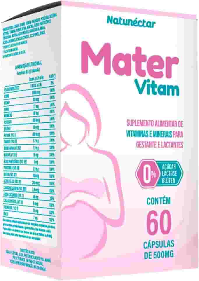 Mater Vitamina Para Gestante Materna 500mg 60 Cápsulas - Natunéctar