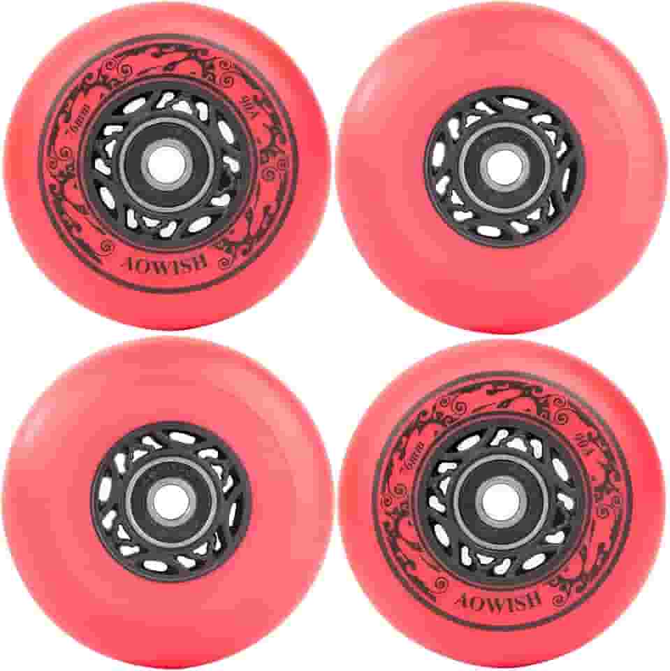 Rodas de skate em linha, fórmula asfalto para uso externo, lâminas agressivas, rodas de substituição de hóquei de 90a com rolamentos ABEC-9 e espaçadores flutuantes, pacote com 4