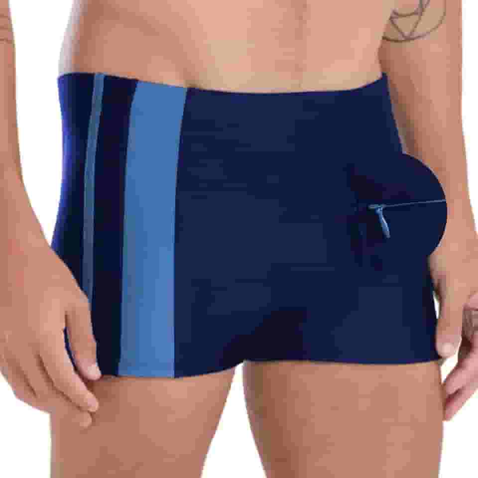 Sunga Boxer Praia Mash Com Bolso Zíper Uv 50+ Dryfast