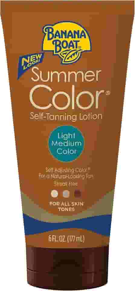 Banana Boat Loção Autobronzeadora Summer Color, 6Oz, Cor Média Clara Para Todos Os Tons De Pele, Loção Autobronzeadora, Loção Bronzeadora Sem Sol, Autobronzeador, 6Oz