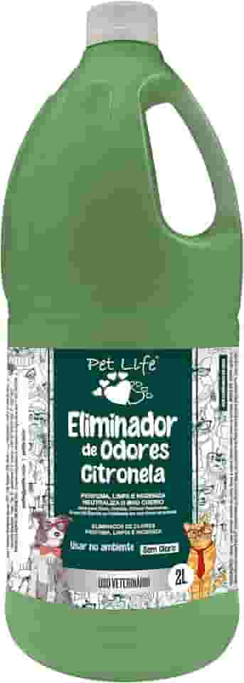 Eliminador de Odores Citronela Pet Life Cães e Gatos 2 Litros