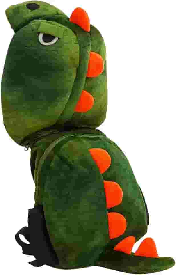 Mochila Infantil com Capuz de Dinossauro J'PRIB – Macia e Confortável Alças Ajustáveis Zíper