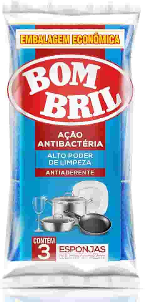 Esponja Antiaderente Bom Bril, Paquete com 3 Unidades