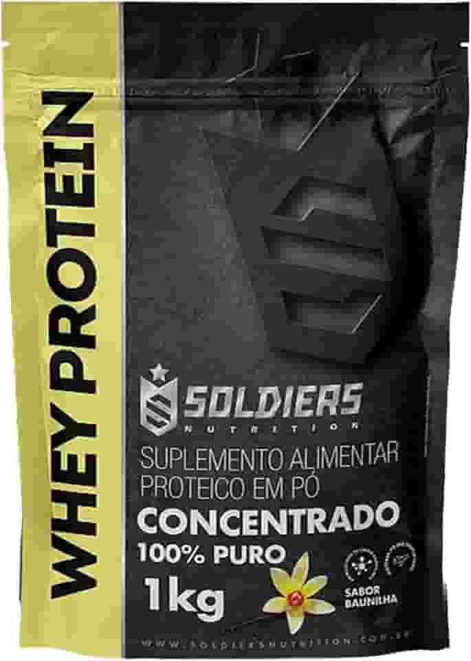 Whey Protein Concentrado 1Kg - Baunilha - 100% Puro Importado - Soldiers Nutrition