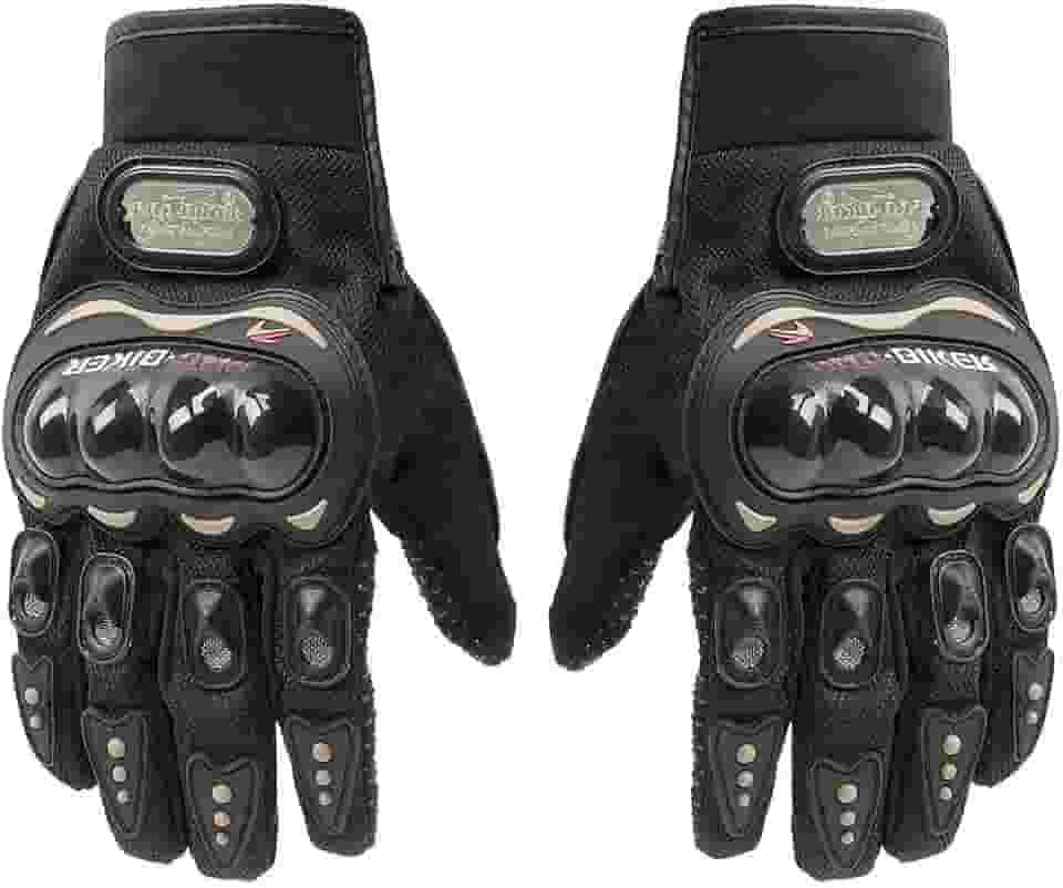 Luva Moto Motoqueiro Motocross Motociclista Bike Pró Preta Proteção Mãos Fibra De Carbono Tamanho Único - PLP MANIA