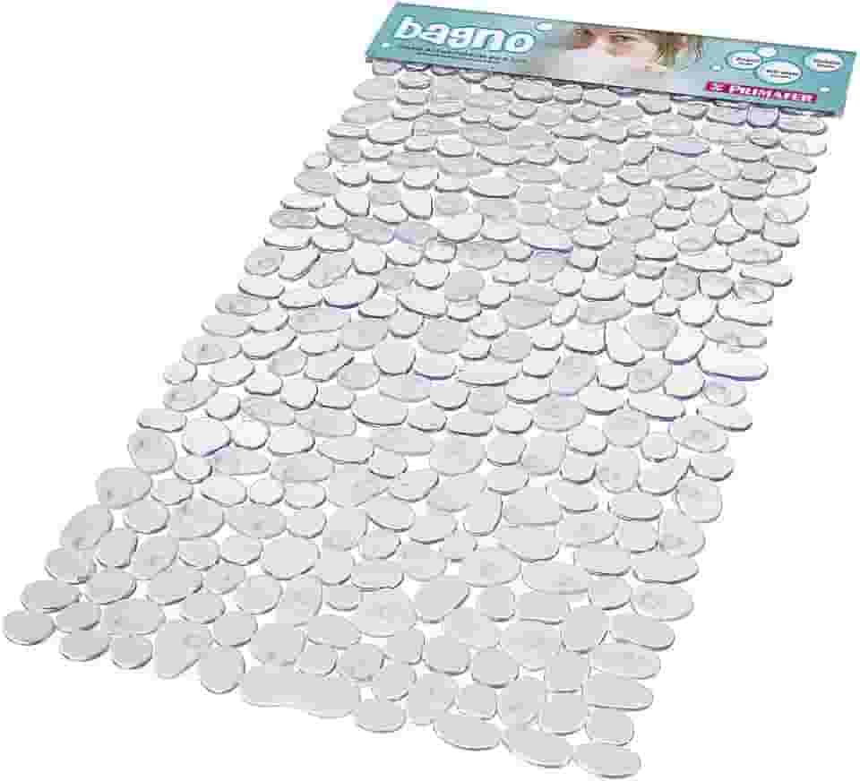 Atlas - Tapete para Banheiro com Sistema Antiderrapante de Fixação por Ventosa, Tamanho 70x38cm ,Cor Cristal