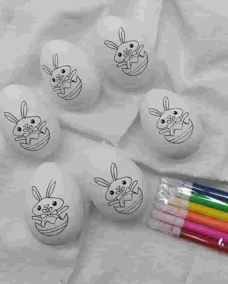 Ovos De Páscoa Infantil Para Colorir 6,5cm