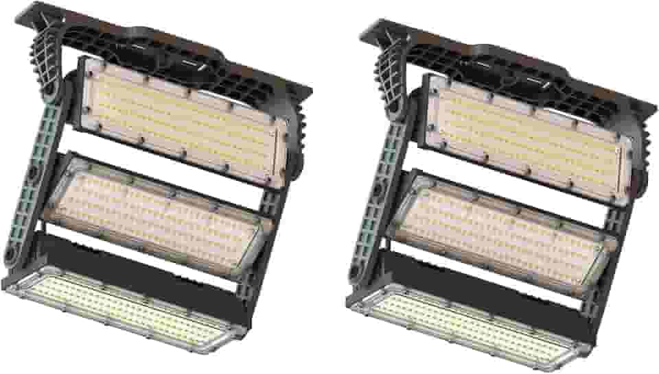 Kit 2 Refletor 400W Holofote LED 36000LM IP66 Articulado para Áreas Externas