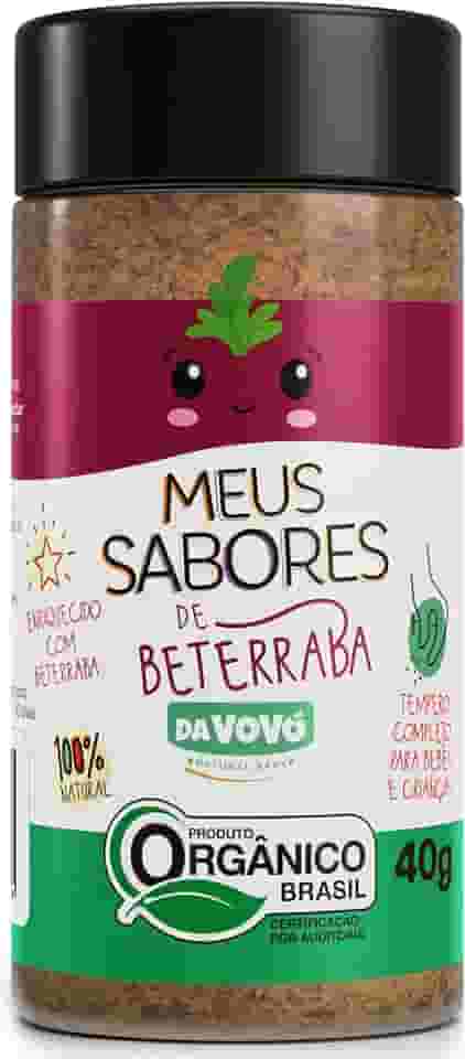 Da Vovó, Temperinho completo, Primeiro sabores, Para todos os tipos de comidas, Enriquecido com Beterraba, Ideal para bebês e crianças, Orgânico, 40 Gramas