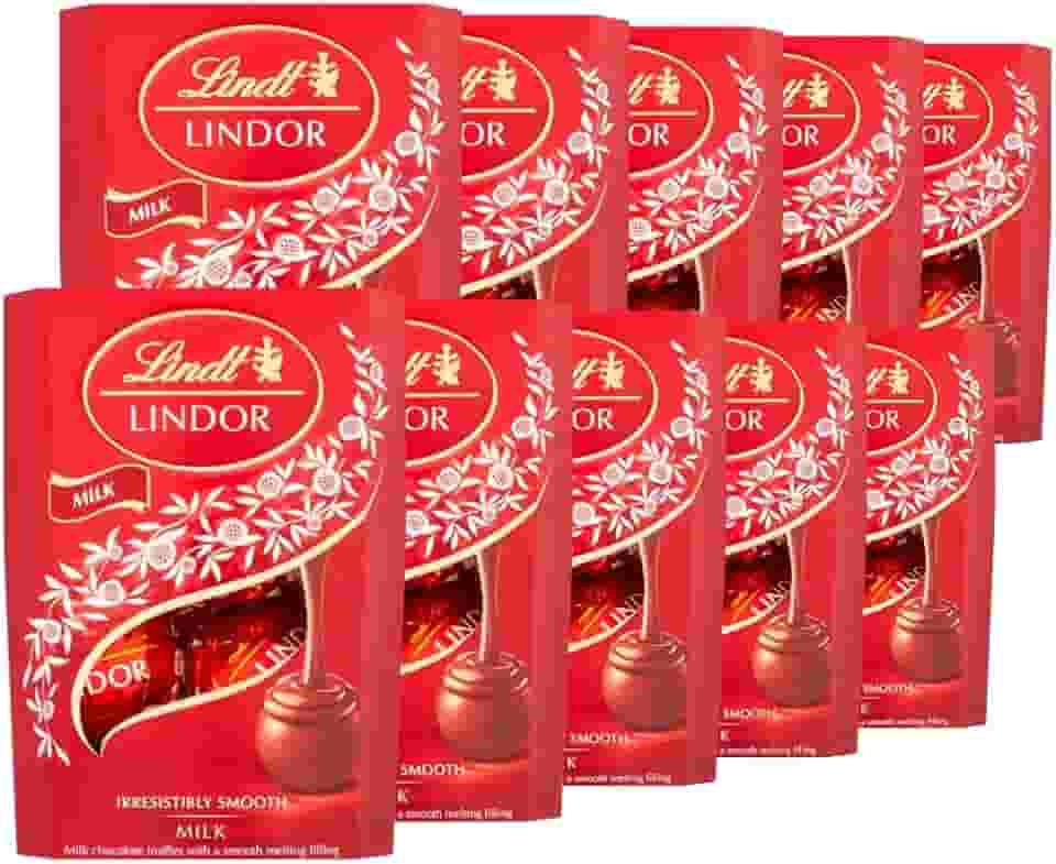 10 Caixas de 37g, Bombons de Chocolate Suiço, Lindt Lindor