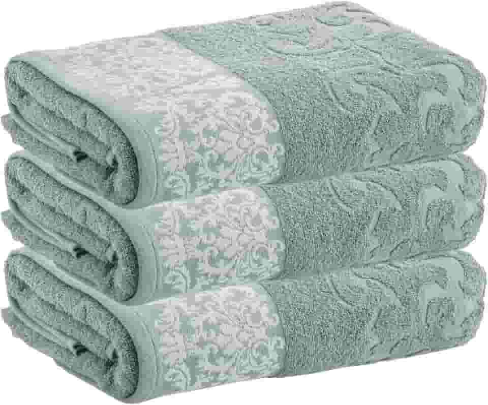 Kit Toalhas De Rosto, 3 Peças, Medalhão, Corttex, Algodão, Jacquard, Alta Absorção, 450g/m² - Altihaus (Verde)