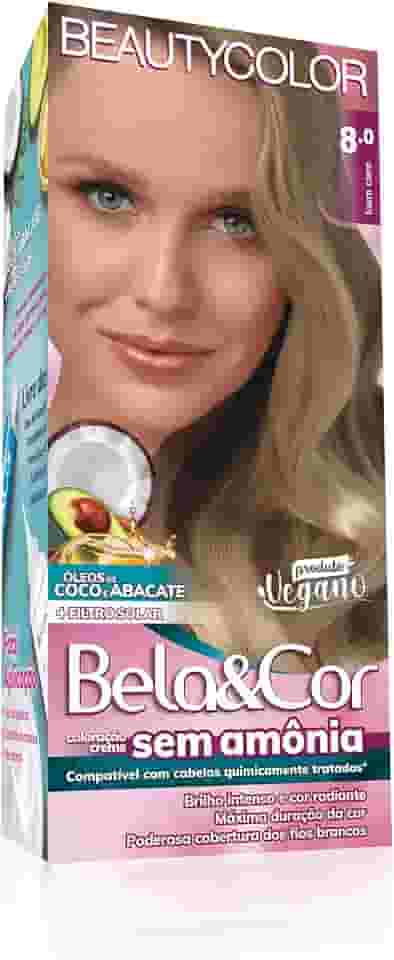 Coloração Bela&Cor Sem Amônia - 8.0 Louro Claro