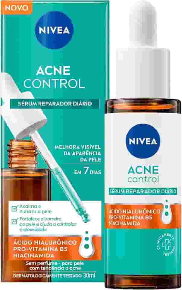 NIVEA Sérum Reparador Diário Acne Control 30ml - Acalma, hidrata, fortalece a barreira da pele e ajuda a controlar a oleosidade