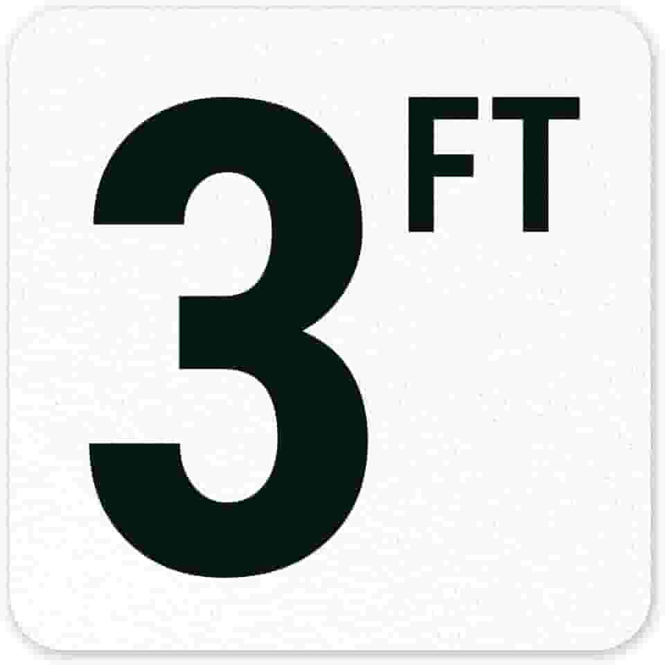 Marcador de profundidade de piscina adesivo de vinil de 15,2 x 15,2 cm, marcador de piscina antiderrapante, feito nos EUA por Sigo Signs