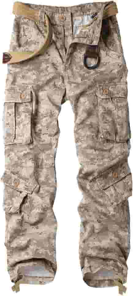 Calça cargo masculina casual militar militar camuflada para trabalho de combate com 8 bolsos