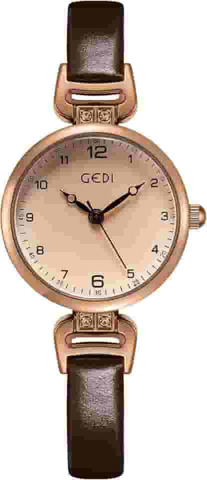 Relógio de pulso feminino, mini, ultrafino, elegante, simples, de quartzo, com pulseira de couro, à prova d'água de 30 m, analógico, para mulheres, estudantes, mulheres