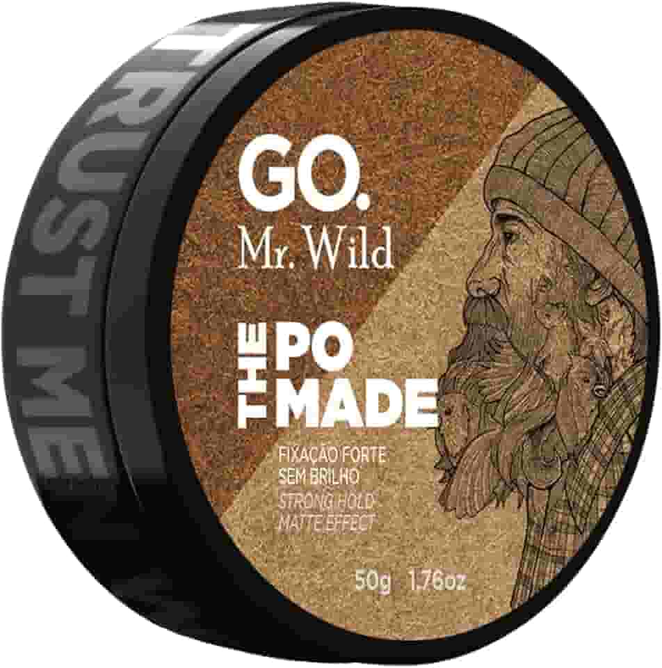 Cera Matte (sem brilho) GO Mr Wild, forte fixação, efeito seco, natural, longa duração, todos os tipos de cabelo, GO Man
