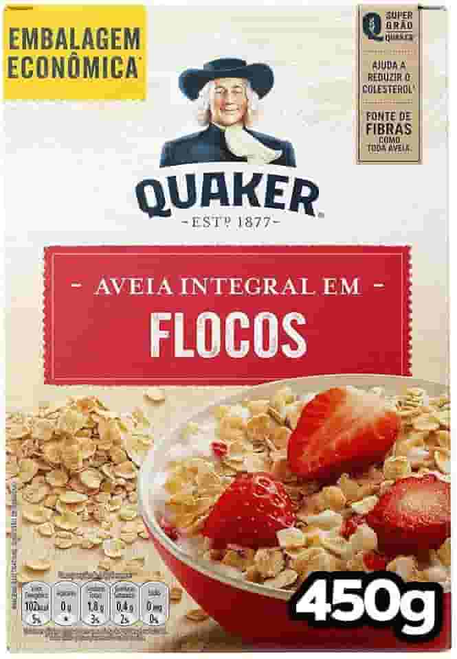 Aveia Em Flocos Regulares Quaker Caixa 450G Embalagem Econômica