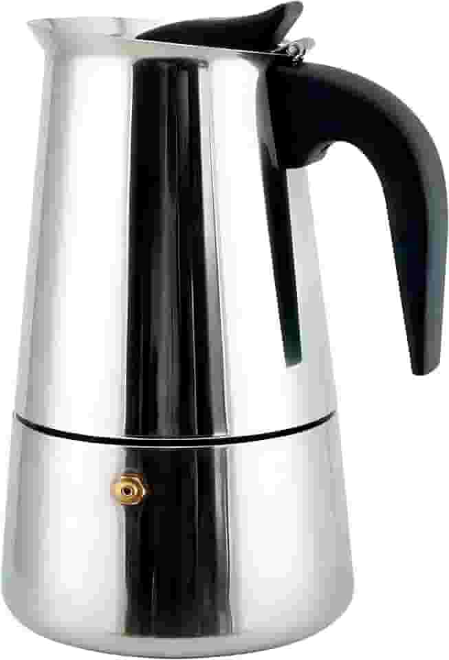 Cafeteira Italiana Expresso 450ml Premium em Aço Inoxidável com Alça Resistente – Prepara de 6 a 9 Xícaras de Café Forte e Aromático, Ideal para Fogão a Gás, Elétrico e Indução