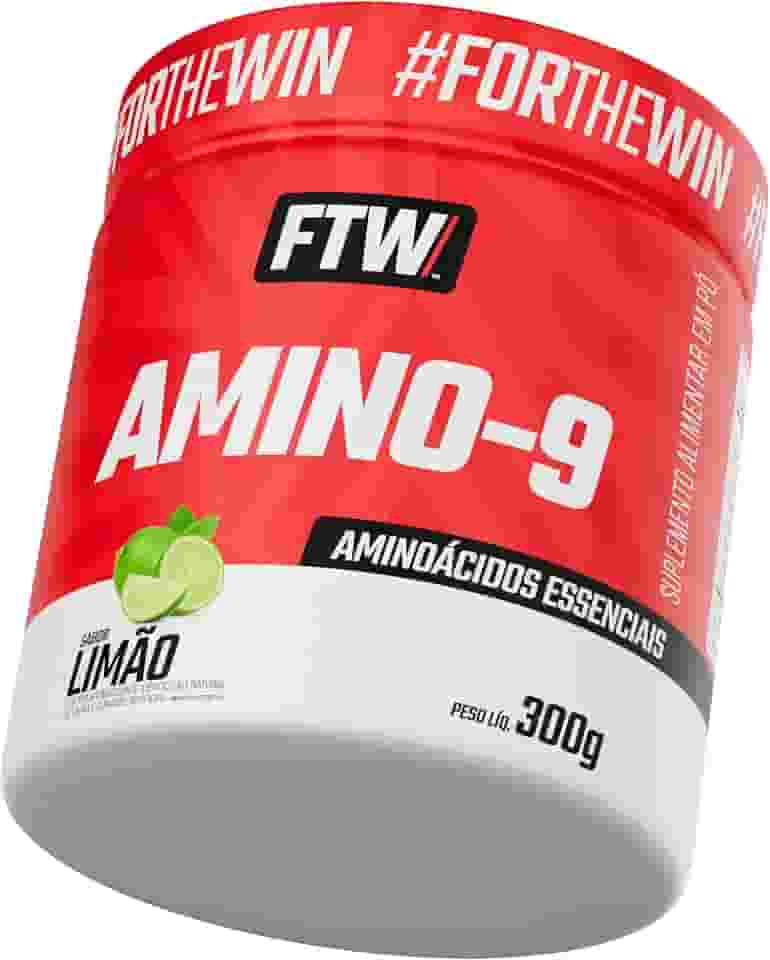 FTW AMINO-9 Suplemento Alimentar em Pó com Aminoácidos Essenciais (EAAs), 300g, Sem Glúten (Sabor Limão)