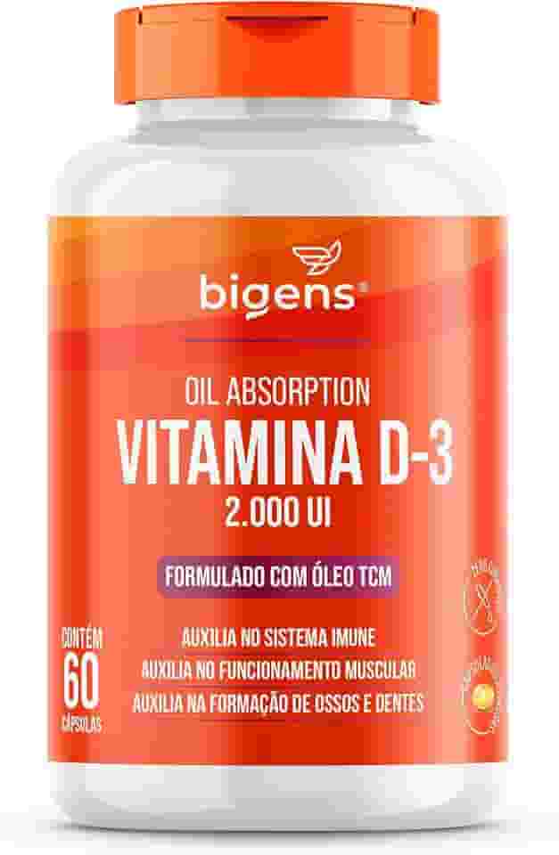 Vitamina D3 2000ui 60 Capsulas Gel Em Óleo Tcm (mct) Bigens