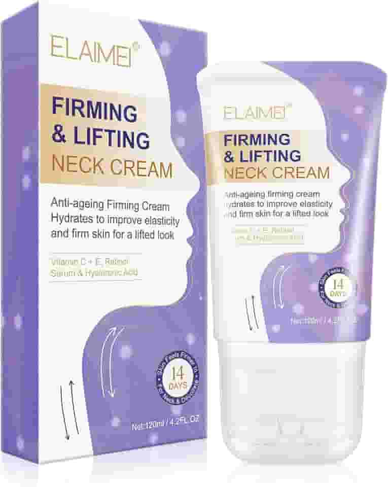 TEEROVA Creme firmador de pescoço, creme de pescoço antienvelhecimento para rugas e flacidez da pele, creme hidratante para o pescoço com rolo