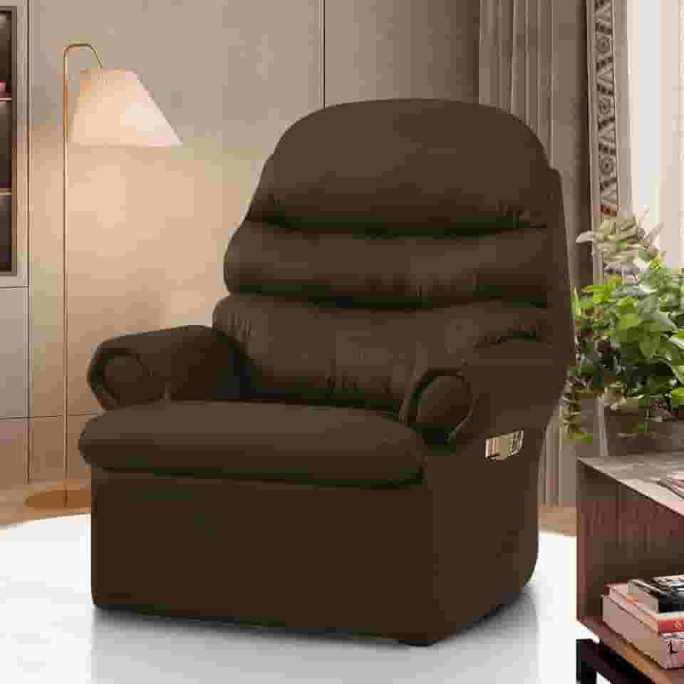 Poltrona Do Papai Em Corino Hospitalar Reclinável Idosos Marrom