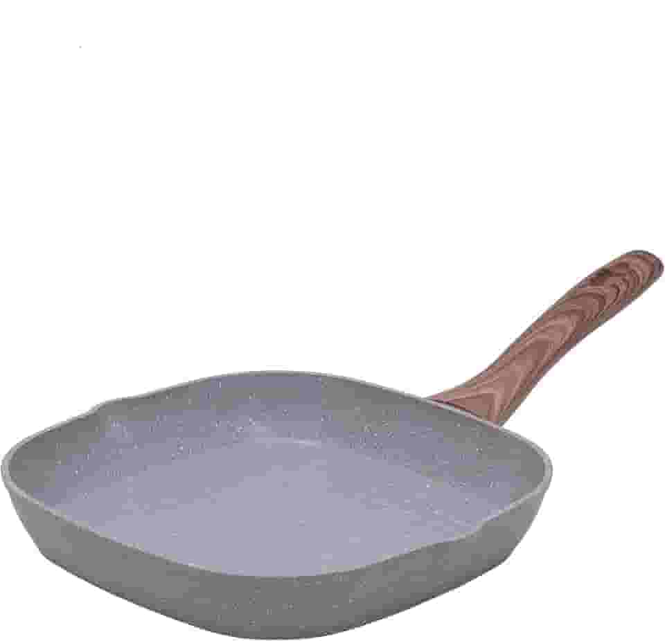 Mimo Style, Frigideira Grill Quadrado em Aço Inox Antiaderente e Cabo Soft-Touch Style Cook, Grafito 24 cm