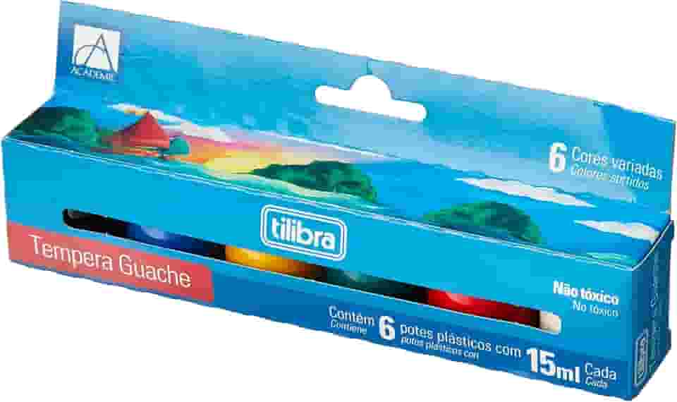 Tilibra - Tinta Guache 15ml 6 Cores Académie (Embalagem pode variar)
