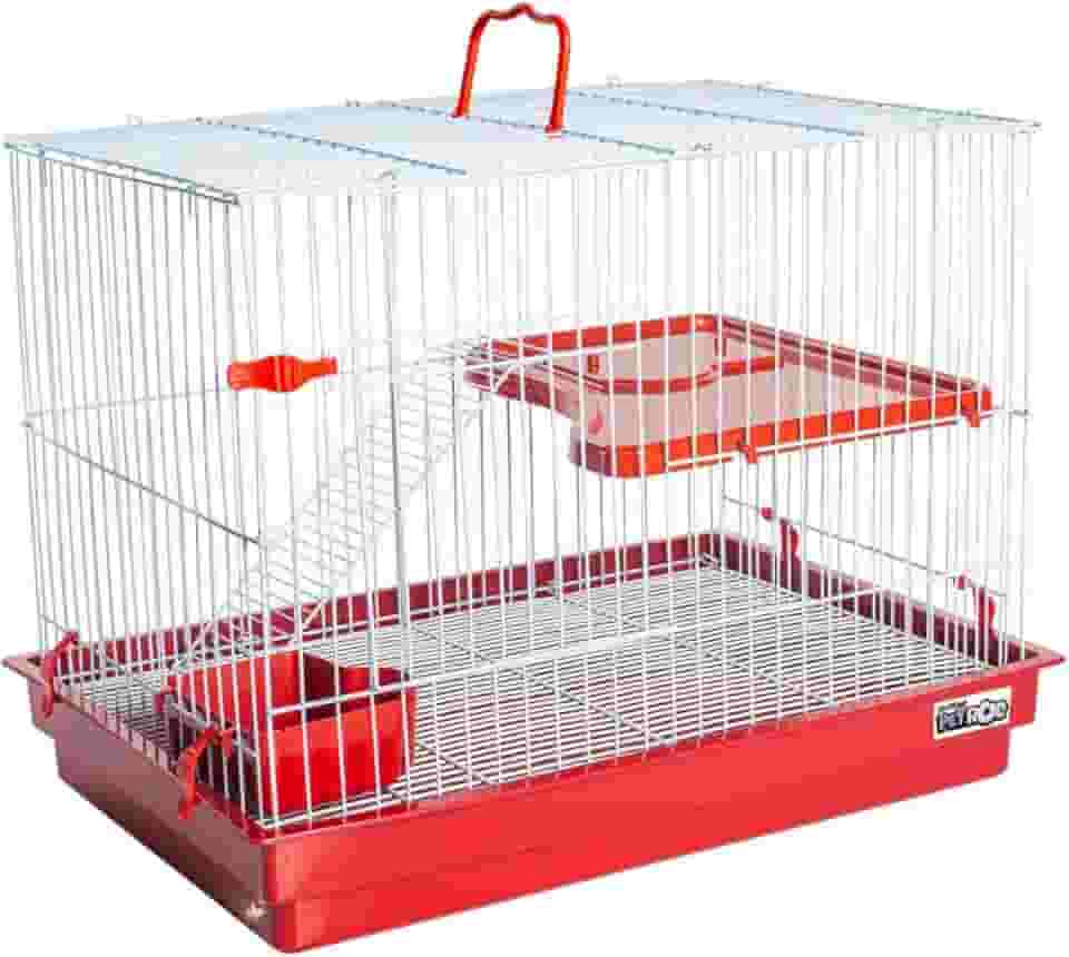 GAIOLA PARA COELHO PORQUINHO DA INDIA E CHINCHILA COM ANDAR VERMELHA