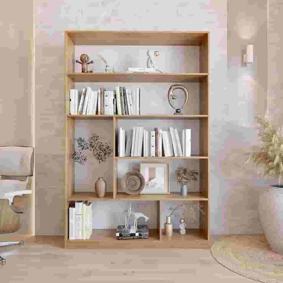 Estante para Livros Biblioteca 1800x1200cm Seattle Yescasa Freijó