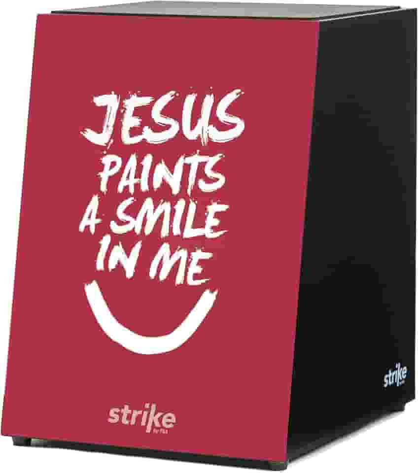 Cajon FSA Instrumento de percussão profissional feito à mão - graves profundos, som de caixa nítido, madeira brasileira, design ergonômico de inclinação Sk4014 Jesus