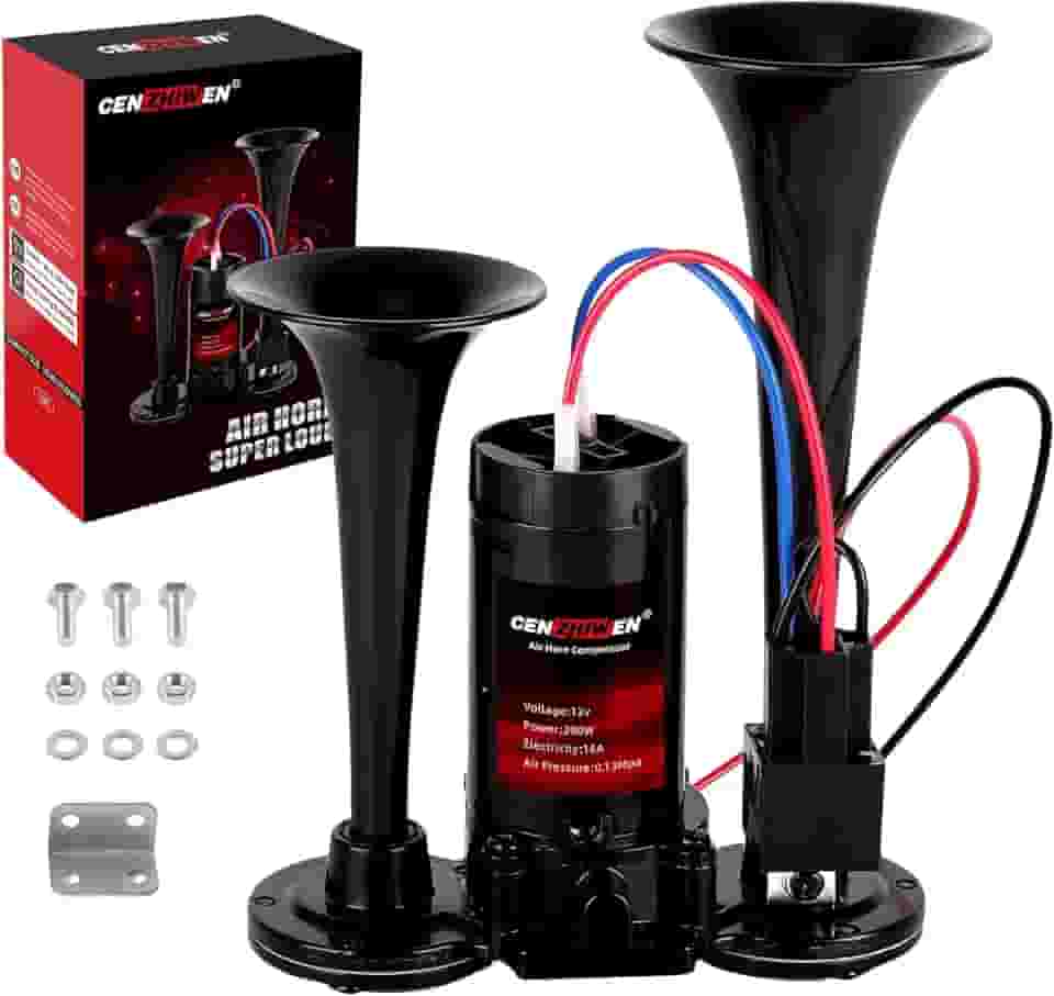 Buzina de ar para caminhões, buzina de trem super alta de 150 dB, com compressor de ar multifuncional de 12 V, buzina de carro, ajuste universal para qualquer SUV de 12 V, caminhões, caminhões