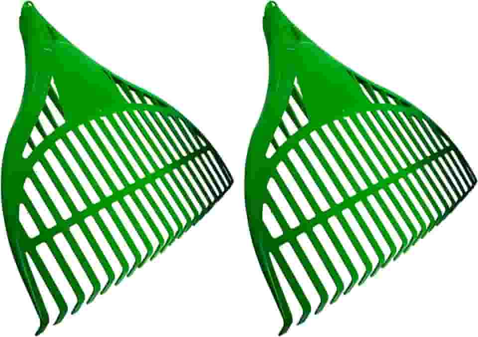 Kit 2 Vassoura Ancinho Rastelo De Jardim 20 Dentes 47cm Folhas, Gramado, Feno, Palha, Sem Cabo - Plasdoni