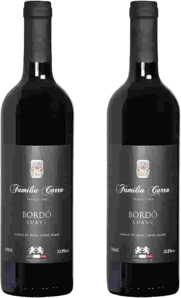 Kit 2 Vinhos Bordô Suave Família Carra 750 ml Gourmet Present Drink Especial Natal Coquetel Exótico Premium