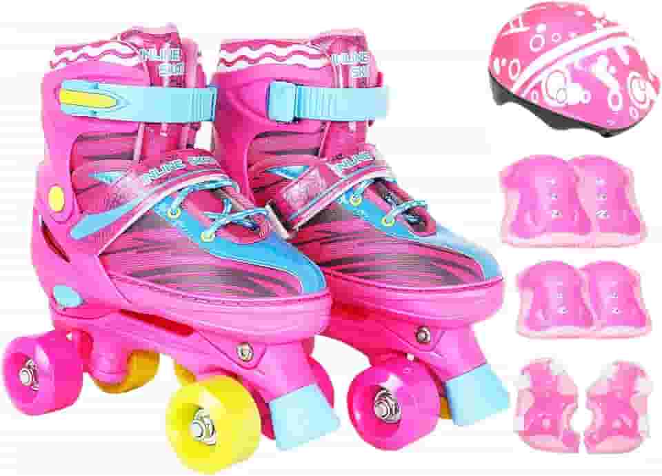 Patins Infantil Roller 4 Rodas Proteção Ajustável