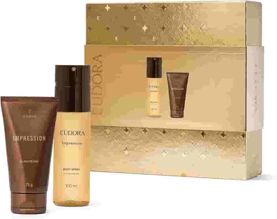 Eudora Impression Kit Presente: Gel Creme Pós Barba 75g + Desodorante Body Spray 100ml
