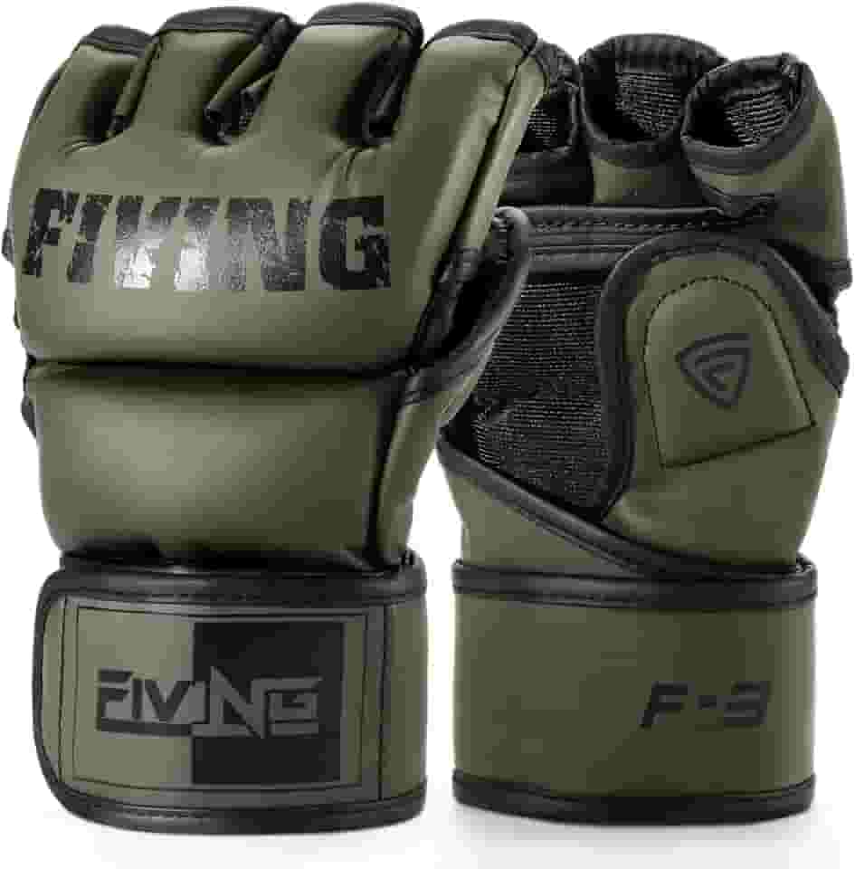 FIVING Luvas MMA para homens e mulheres, luvas de boxe para saco de pancadas, treinamento, Muay Thai, MMA, luvas de bolsa de artes marciais, luvas de kickboxing com palmas abertas