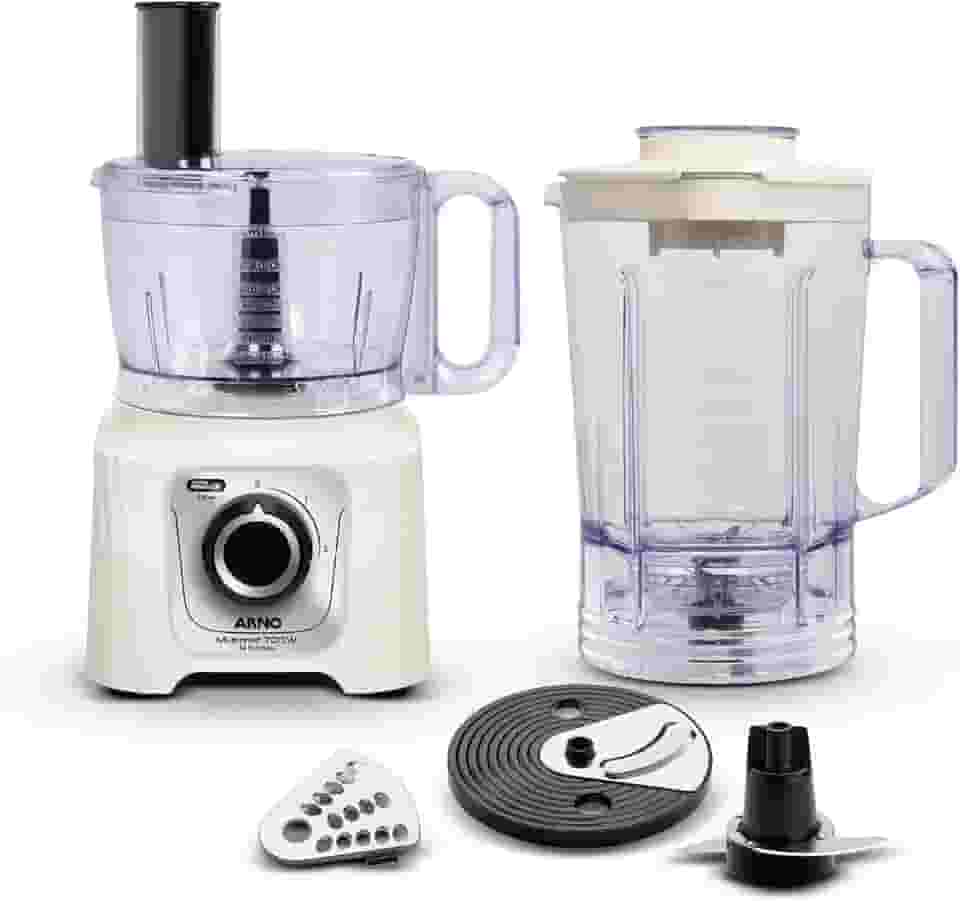 Multiprocessador Arno Multichef 700W MP62, com 16 Funções, Marfim, 4 Acessórios, 2 Velocidades, Liquidificador 3,1L e Espremedor de Frutas, 110V