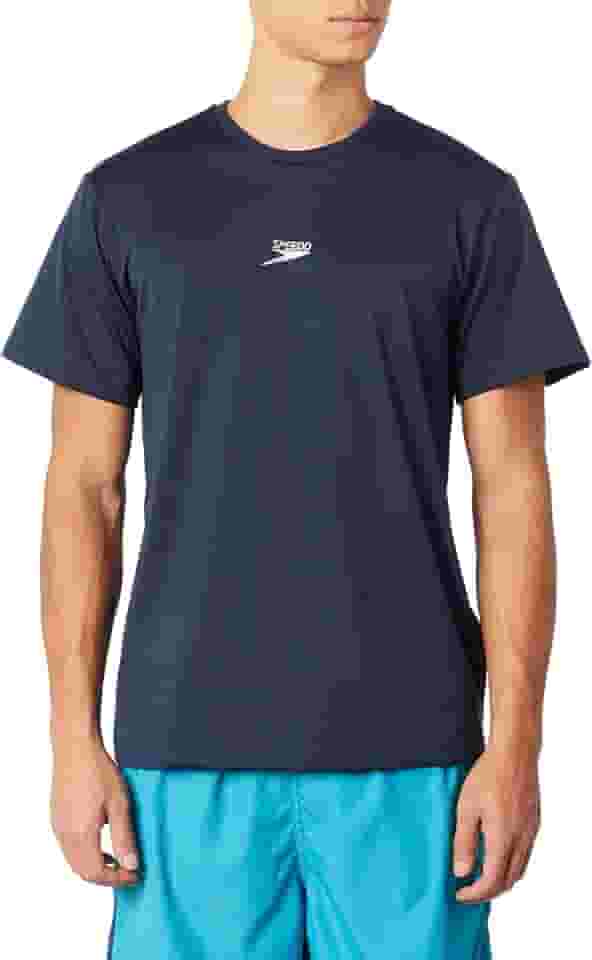 Camiseta Masculina Manga Curta, Speedo, Basic Essential, Tecido Stretch com Fastdry, Tamanho Adulto, tamanho P - Marinho