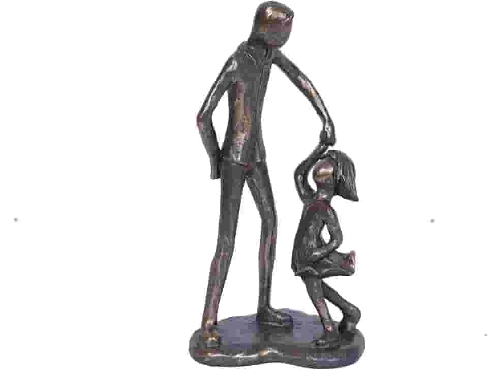 Presentes de pai de filha, pai, filha, estatueta dançante, presentes de aniversário para pai, filha, imitação de escultura de ferro para o dia dos pais, presentes de aniversário de Natal para pai,
