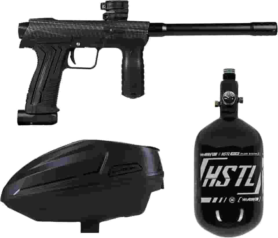 HK Army Planet Eclipse Emek Paintball Marker Package Sonic Loader 68ci/4500psi HPA Tank (fibra de carbono)