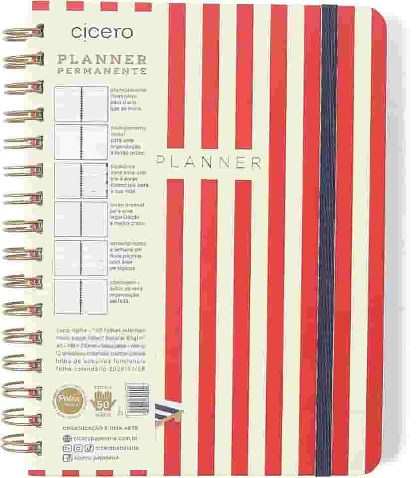 PLANNER PERMANENTE WIRE-O PRAIA SEMANAL NOTAS A5 SOL