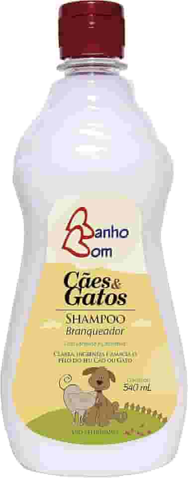Shampoo Branqueador Banho Bom Cães e Gatos 540 mL