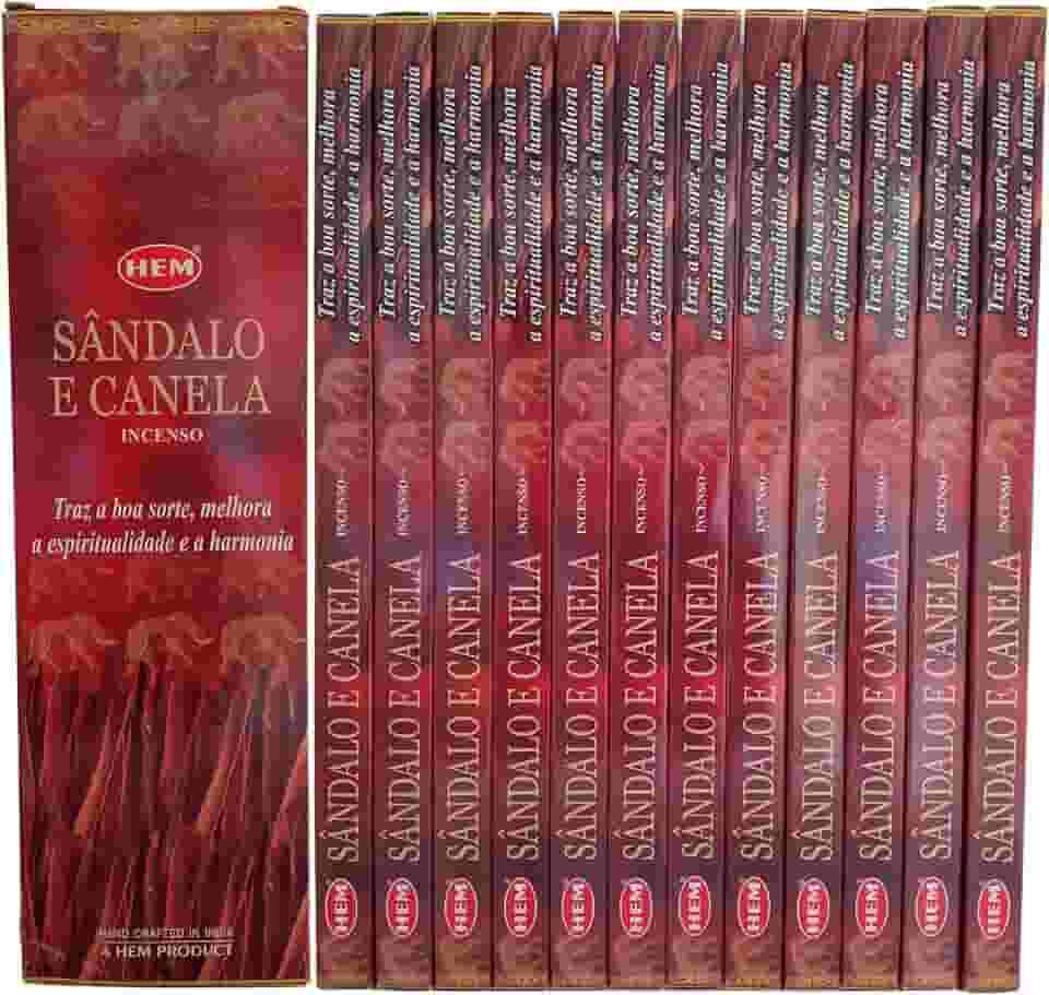 Incenso Hem Sândalo e Canela - Prosperidade e Proteção Cx.12un.8v.
